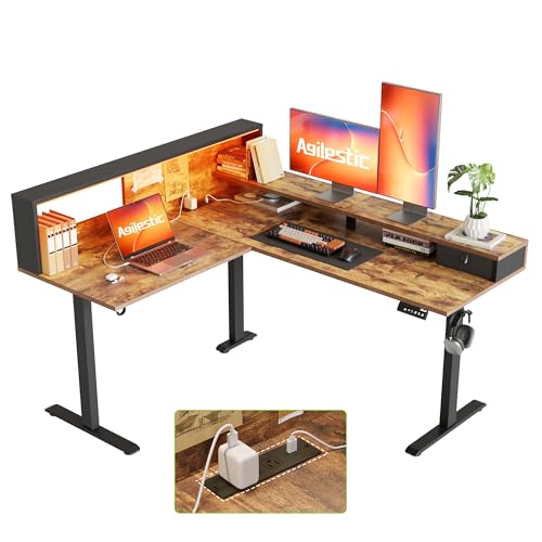 L-Shaped Desk with LED