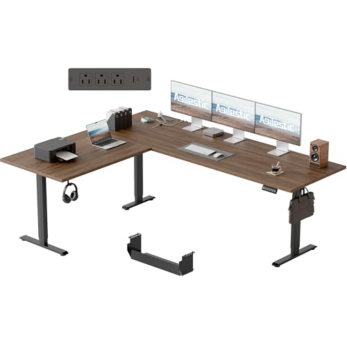 L-Shaped Desk with Powerstrip