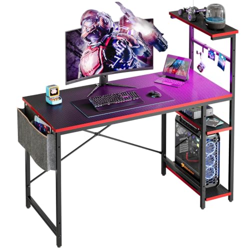 Gaming Desk with Reversible Shelves
