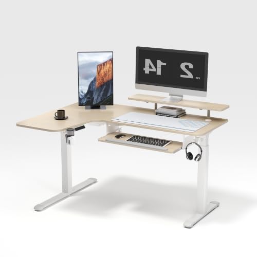 L-Shaped Desk with Keyboard Tray