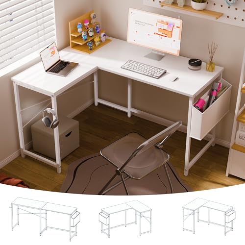 L-Shaped Gaming Desk with Storage Bag