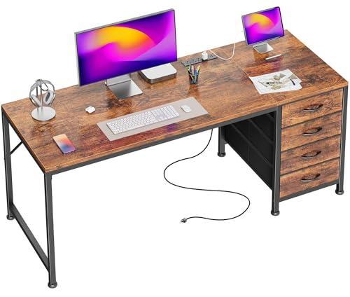 Reversible Gaming Desk with Drawers