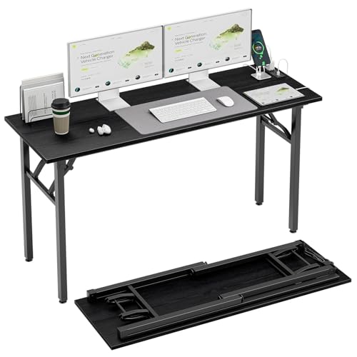 Long Folding Desk with Power Outlets